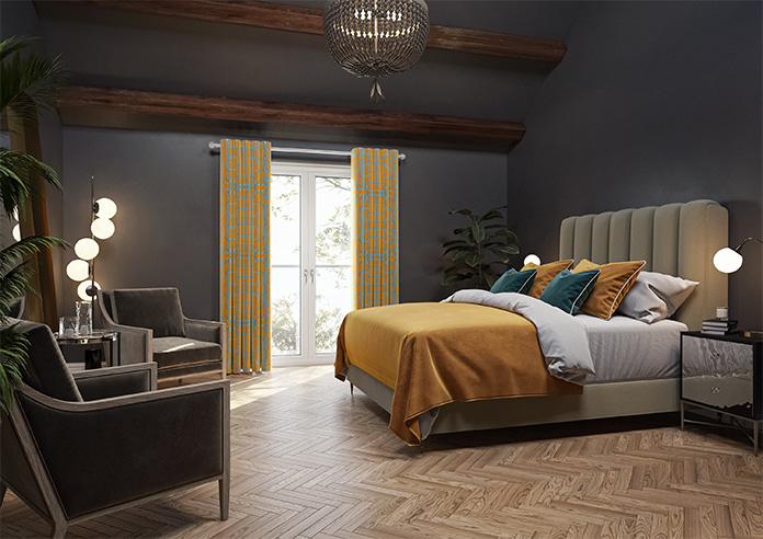 Bamboo Candy, Blue Orange - Made To Measure Curtains - Image 8